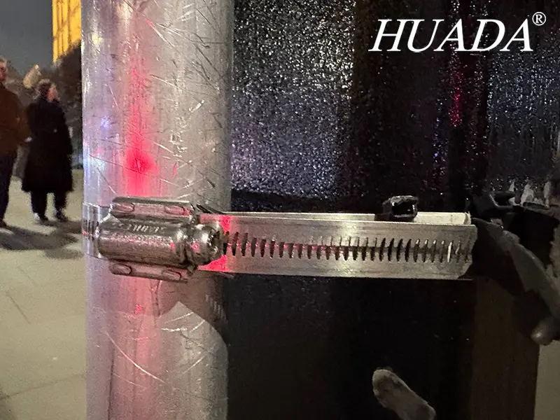 不锈钢喉箍在英国户外长期使用后的固定状态